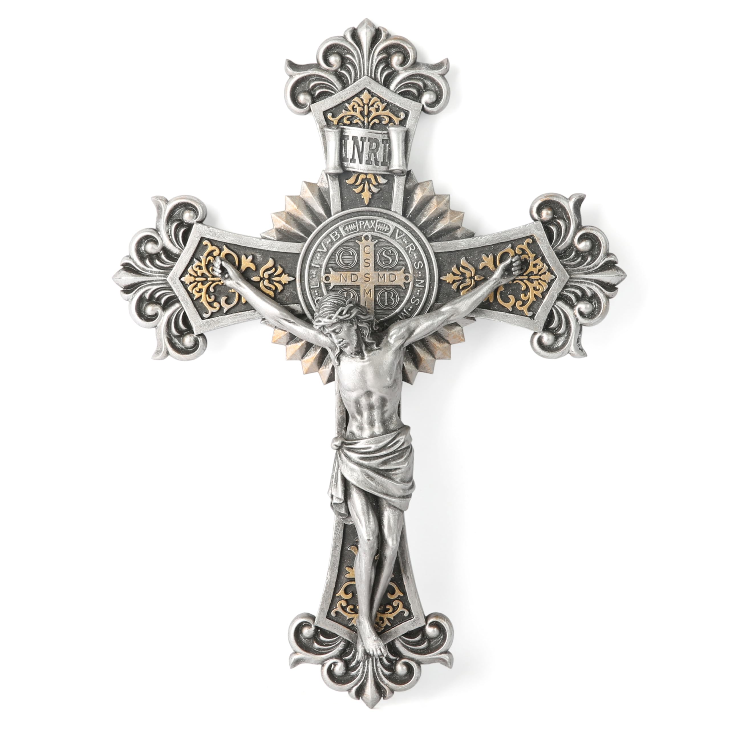 Amazon.co.jp: BCカトリック聖ベネディクト十字架壁十字架、エレガント